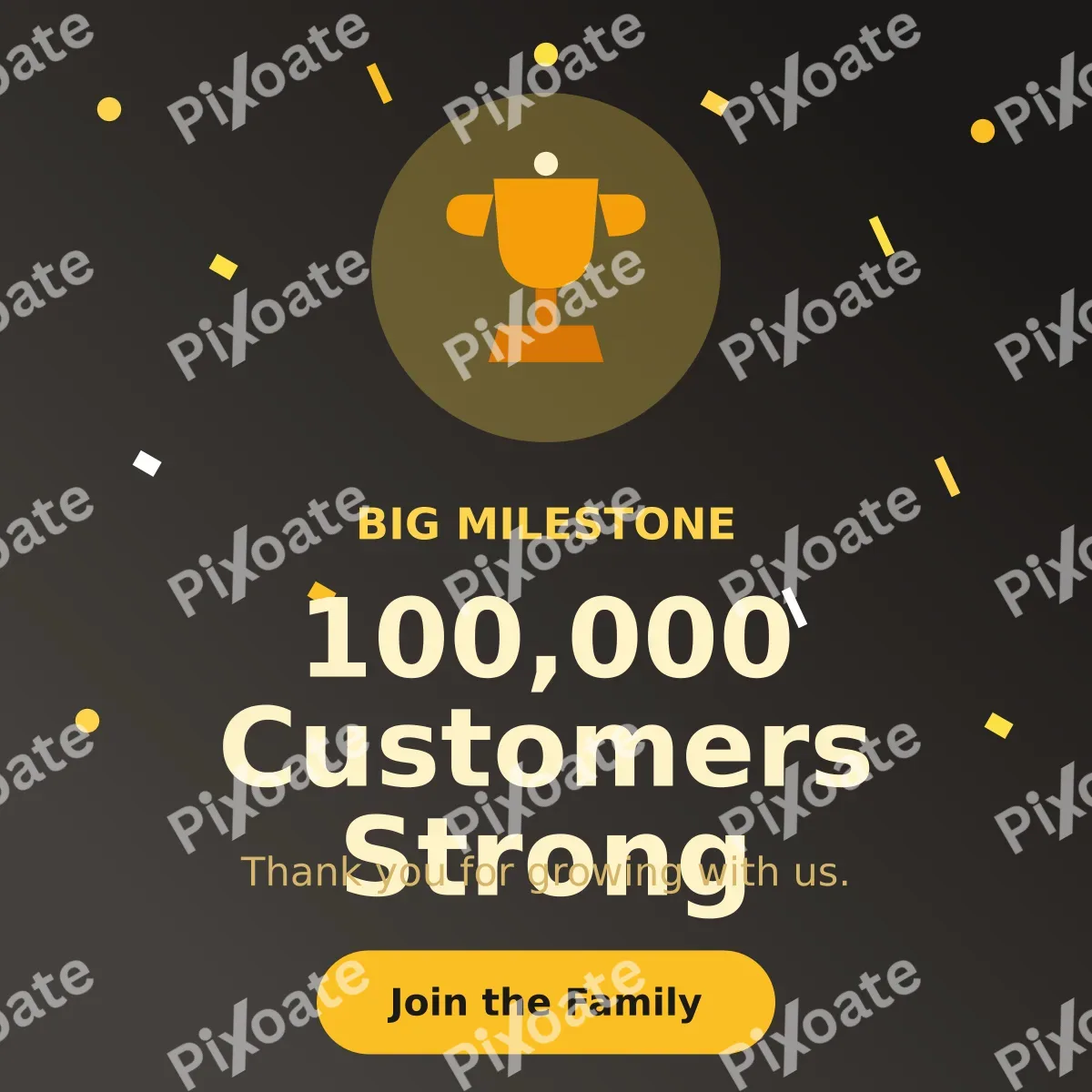 Milestone Milestone — editable black business template, instagram post