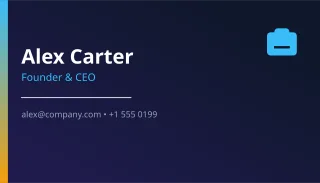 Modern Card — editable blue business template, business card