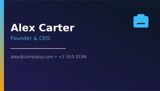 Modern Card Modern Card — editable blue business template, business card