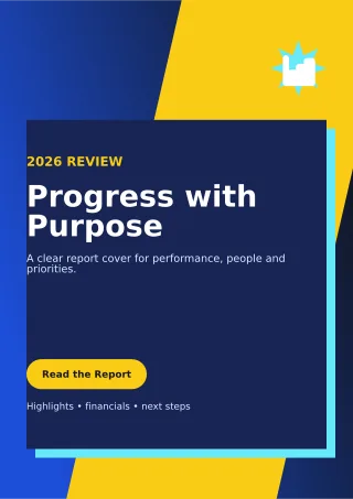 Neo Annual Report Document — editable blue business template, a4 print