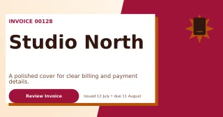 Neo Modern Invoice Announcement — editable white business template, link preview