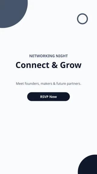 Networking Event — editable white business template, story / reel