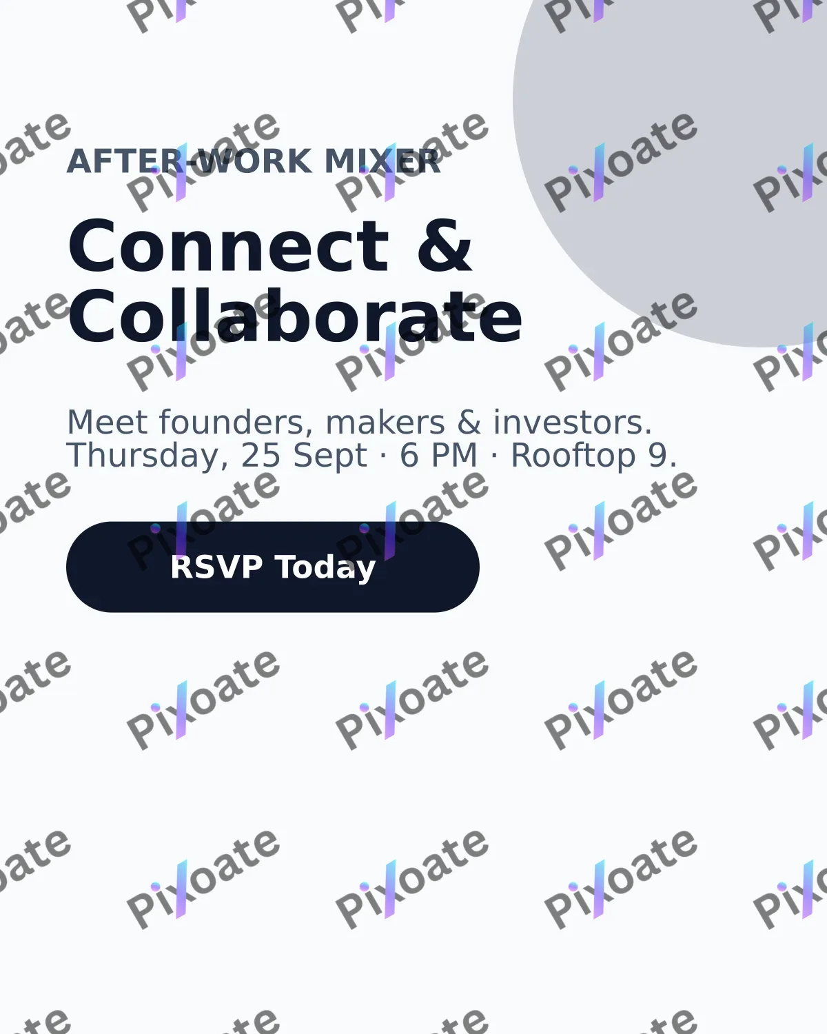 Networking Mixer Networking Mixer — editable white business template, instagram portrait