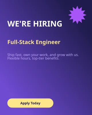 Now Hiring Dev — editable blue business template, instagram portrait