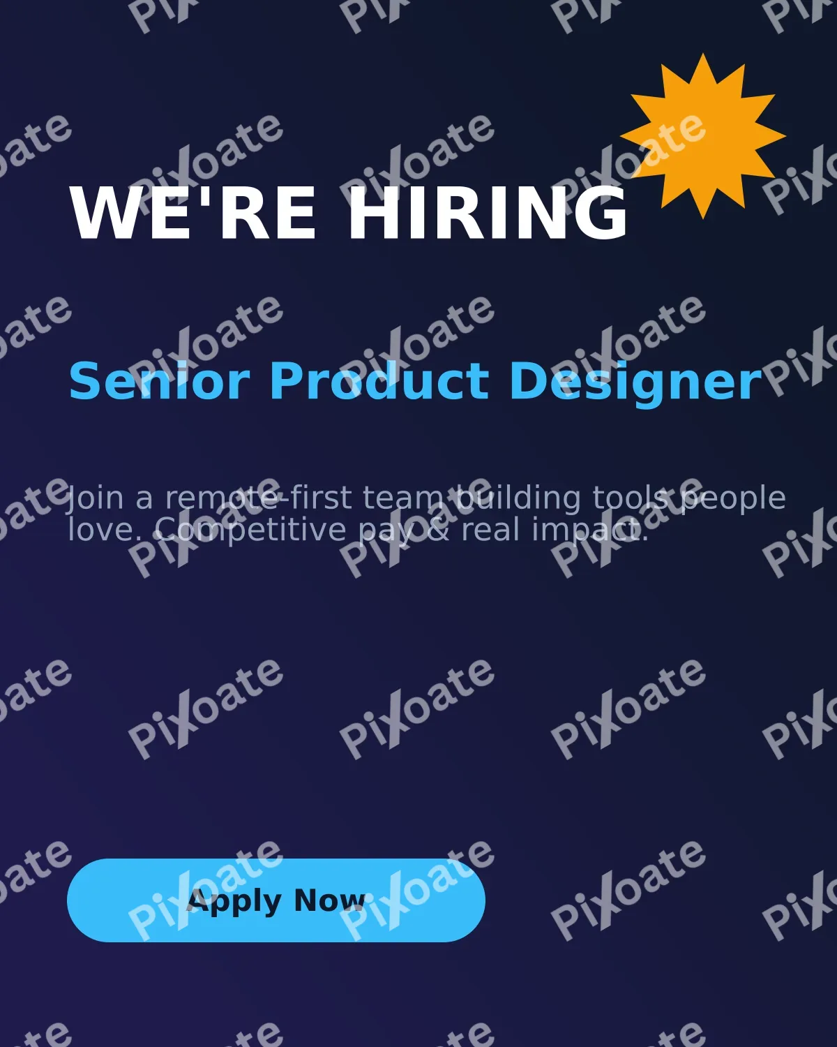 Now Hiring — editable blue business template, instagram portrait