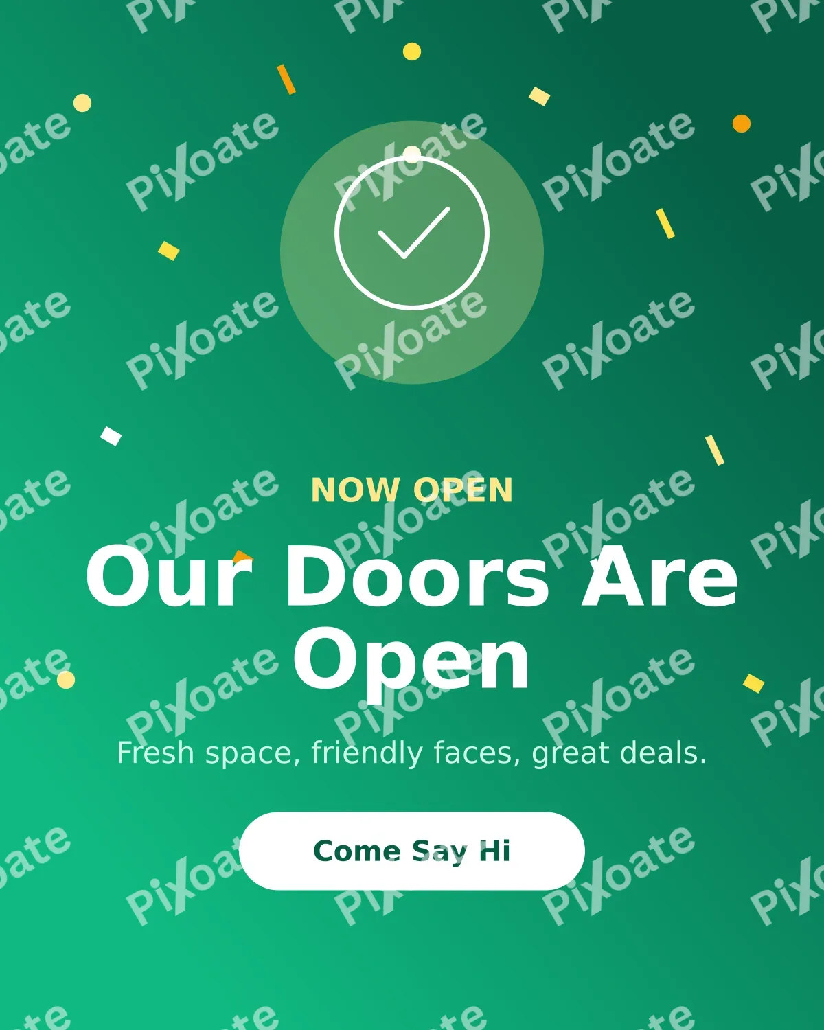 Now Open Now Open — editable green business template, instagram portrait