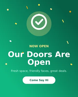 Now Open — editable green business template, instagram portrait
