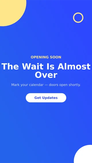 Opening Soon — editable blue business template, story / reel