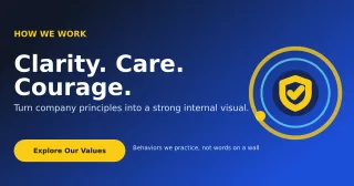 Orbit Brand Values Announcement — editable blue business template, link preview