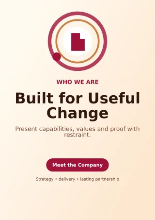 Orbit Company Profile Document — editable white business template, a4 print