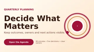 Orbit Meeting Agenda Presentation — editable white business template, youtube thumbnail