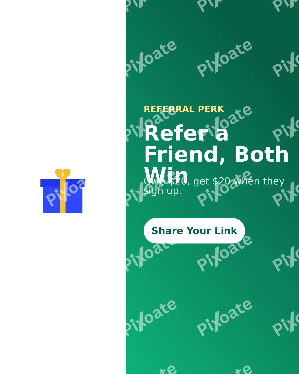 Refer a Friend Refer a Friend — editable green business template, instagram portrait