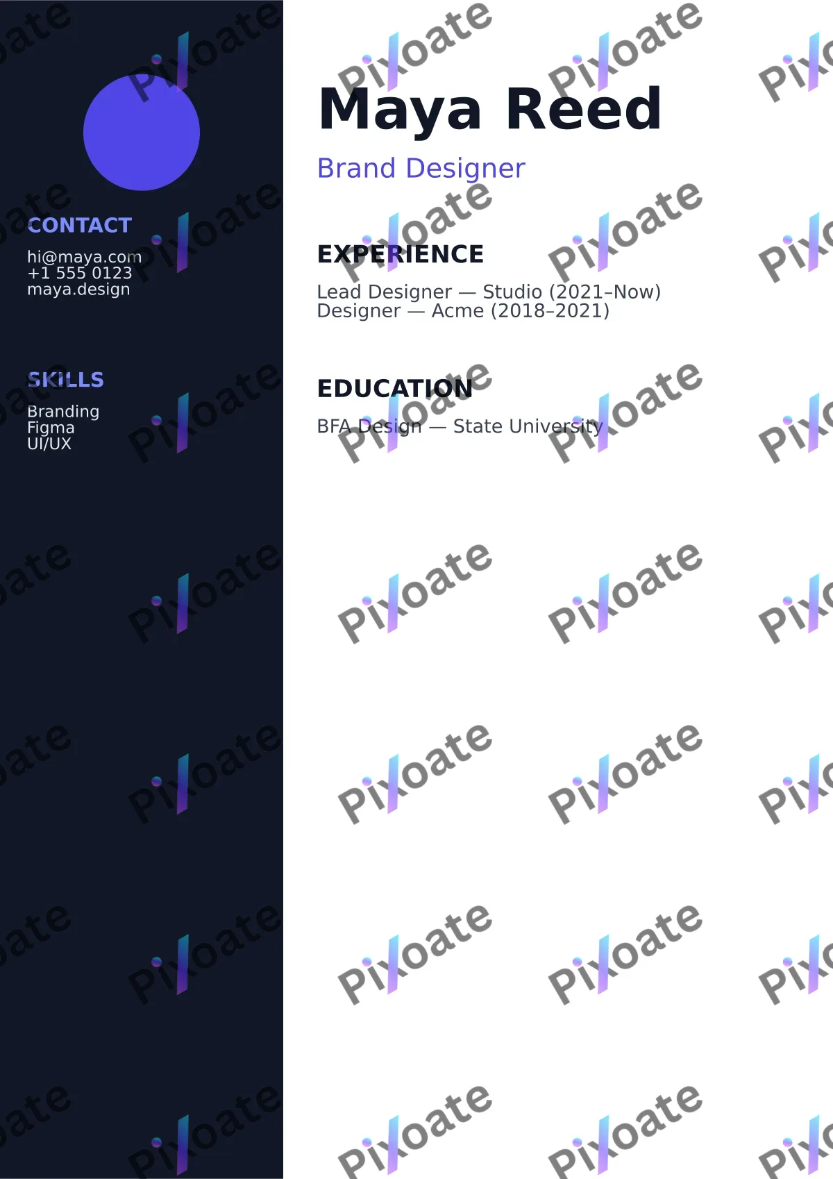 Resume Resume — editable white business template, a4 print