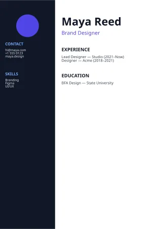 Resume — editable white business template, a4 print
