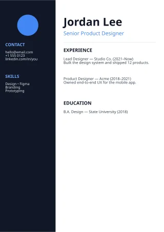 Resume — editable white business template, a4 print