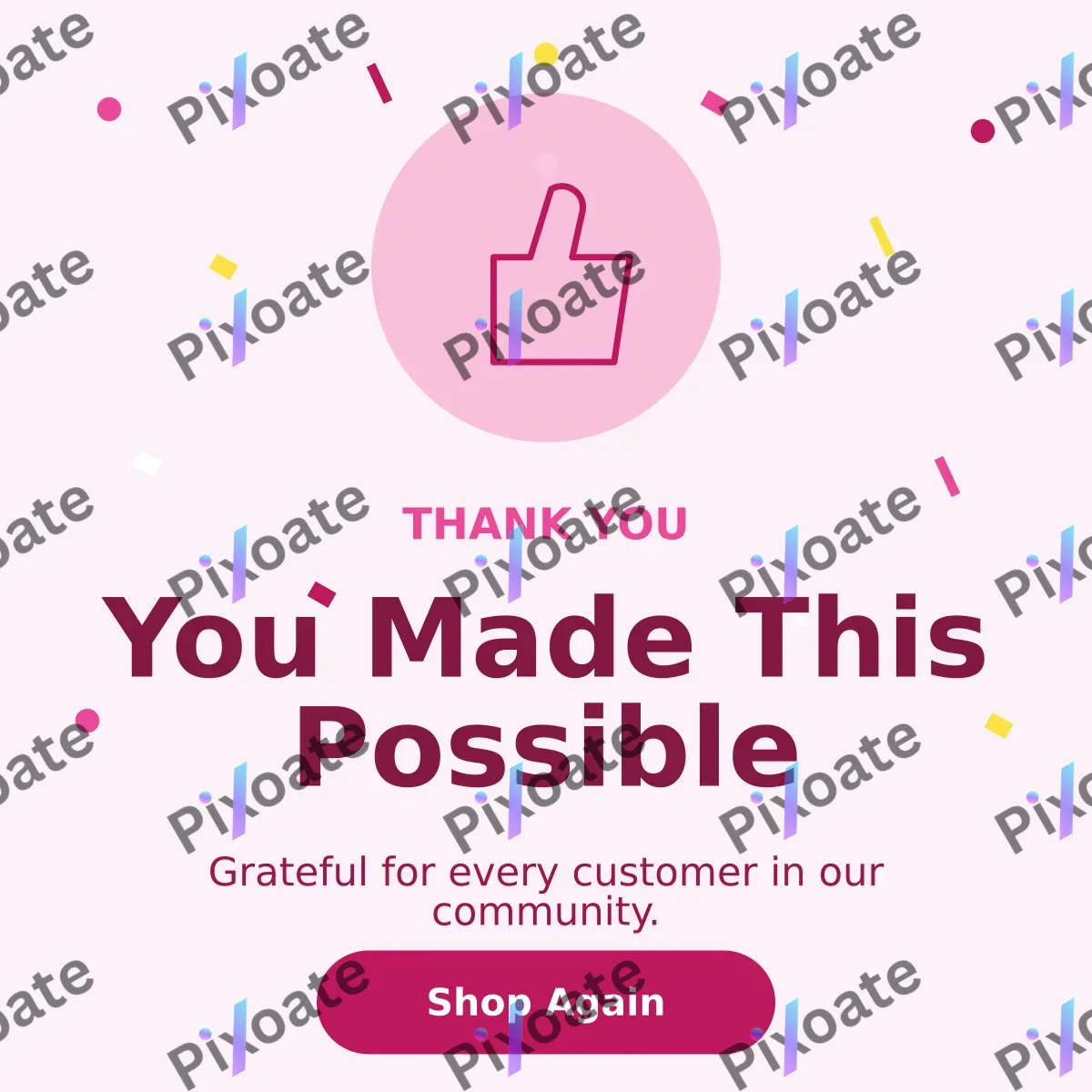 Thank You Customers Thank You Customers — editable white business template, instagram post