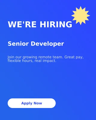 We're Hiring We're Hiring — editable blue business template, instagram portrait