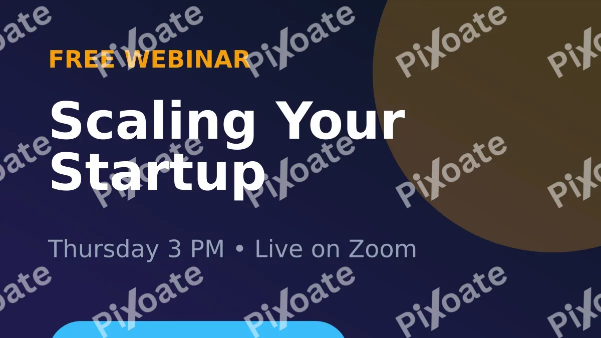 Webinar Webinar — editable blue business template, youtube thumbnail