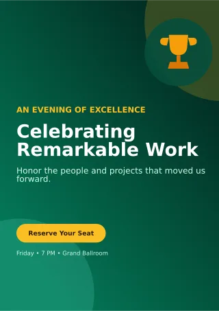 Aurora Awards Ceremony Ceremony Poster — editable black ceremony template, a4 print