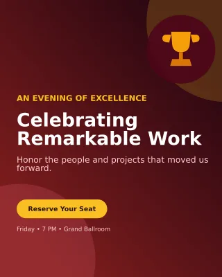 Aurora Awards Ceremony Invitation — editable black ceremony template, instagram portrait