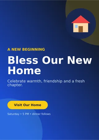 Aurora Housewarming Ceremony Ceremony Poster — editable blue ceremony template, a4 print