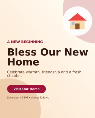 Aurora Housewarming Ceremony Invitation — editable white ceremony template, instagram portrait