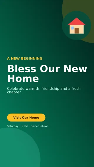 Aurora Housewarming Ceremony Mobile Invite — editable black ceremony template, story / reel