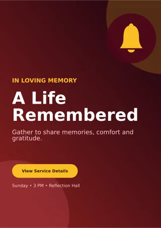 Aurora Memorial Ceremony Ceremony Poster — editable black ceremony template, a4 print