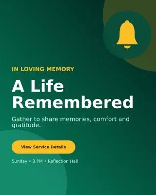 Aurora Memorial Ceremony Invitation — editable black ceremony template, instagram portrait