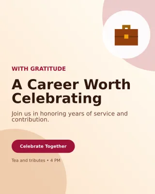 Aurora Retirement Ceremony Invitation — editable white ceremony template, instagram portrait