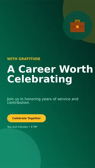 Aurora Retirement Ceremony Mobile Invite — editable black ceremony template, story / reel