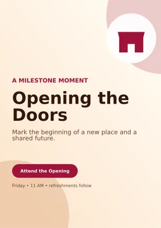 Aurora Ribbon Cutting Ceremony Poster — editable white ceremony template, a4 print