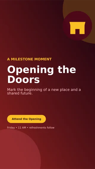 Aurora Ribbon Cutting Mobile Invite — editable black ceremony template, story / reel