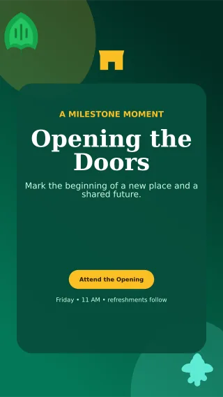 Botanical Ribbon Cutting Mobile Invite — editable black ceremony template, story / reel