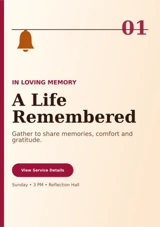 Editorial Memorial Ceremony Ceremony Poster — editable white ceremony template, a4 print