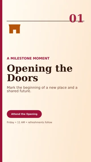 Editorial Ribbon Cutting Mobile Invite — editable white ceremony template, story / reel
