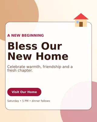Glass Housewarming Ceremony Invitation — editable white ceremony template, instagram portrait