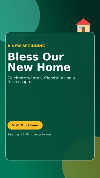 Glass Housewarming Ceremony Mobile Invite — editable black ceremony template, story / reel