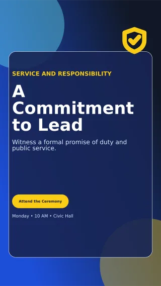 Glass Oath Ceremony Mobile Invite — editable blue ceremony template, story / reel