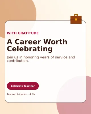 Glass Retirement Ceremony Invitation — editable white ceremony template, instagram portrait