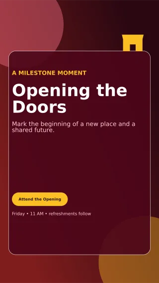 Glass Ribbon Cutting Mobile Invite — editable black ceremony template, story / reel