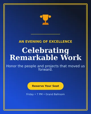 Luxe Awards Ceremony Invitation — editable blue ceremony template, instagram portrait