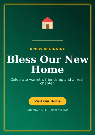 Luxe Housewarming Ceremony Ceremony Poster — editable black ceremony template, a4 print