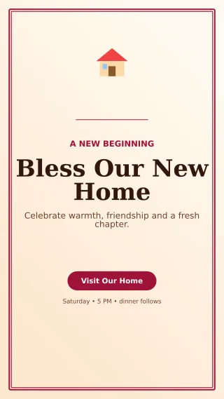 Luxe Housewarming Ceremony Mobile Invite — editable white ceremony template, story / reel
