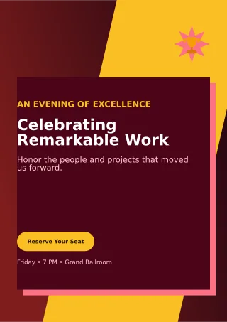 Neo Awards Ceremony Ceremony Poster — editable black ceremony template, a4 print