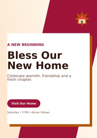 Neo Housewarming Ceremony Ceremony Poster — editable white ceremony template, a4 print
