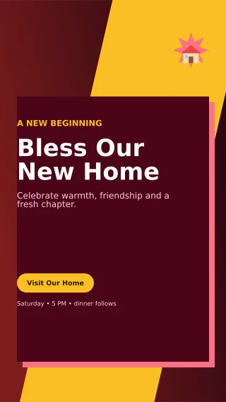 Neo Housewarming Ceremony Mobile Invite — editable black ceremony template, story / reel