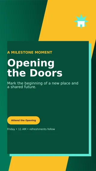 Neo Ribbon Cutting Mobile Invite — editable black ceremony template, story / reel