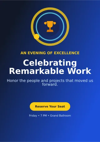 Orbit Awards Ceremony Ceremony Poster — editable blue ceremony template, a4 print