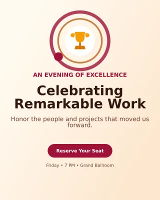 Orbit Awards Ceremony Invitation — editable white ceremony template, instagram portrait